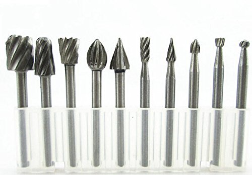 10PC HSS Routing Router Bits Burr Rotary Tools Suit Dremel & Rotary Tool, Engraving, Wood Working Tools