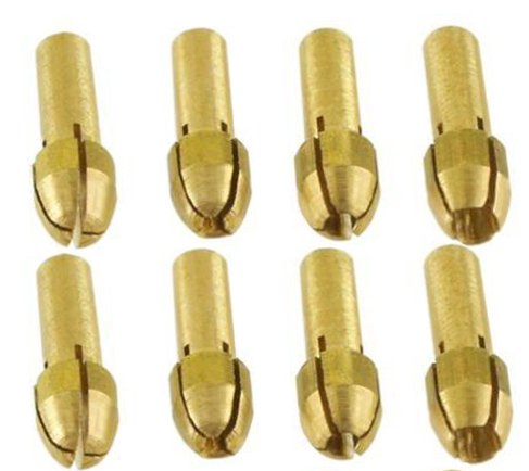 8pc Brass Collet Set Including 1/32″ 1/16″ 3/32″ 1/8″ Fits Dremel Rotary Tools