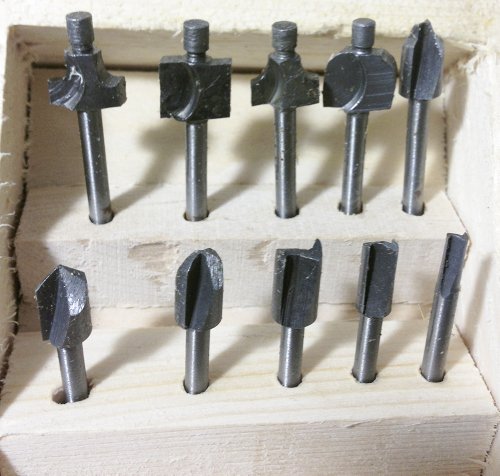 10pc H.S.S Mini Router Bits Set For Dremel Tools Wood Working