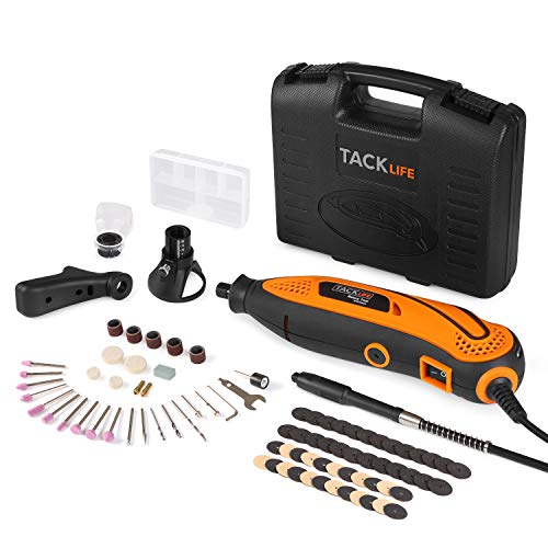 TACKLIFE Rotary Tool Kit Variable Speed with Flex shaft, 80 Accessories, 3 Attachments and Carrying Case, Multi-functional for Around-the-House and Crafting Projects-RTD35ACL